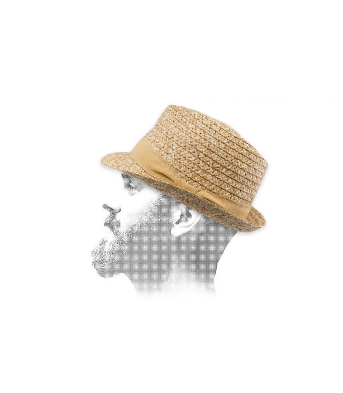 trilby paille galon beige Carpino Tilac